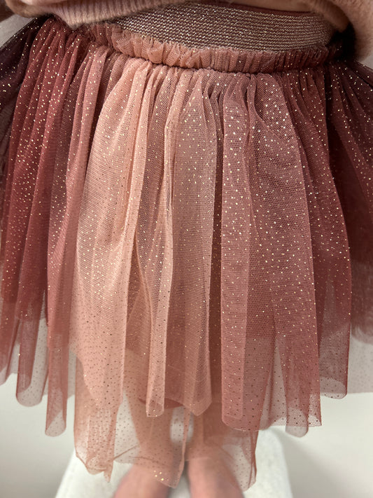 Minymo Girls Layered Tulle Skirt with Glitter