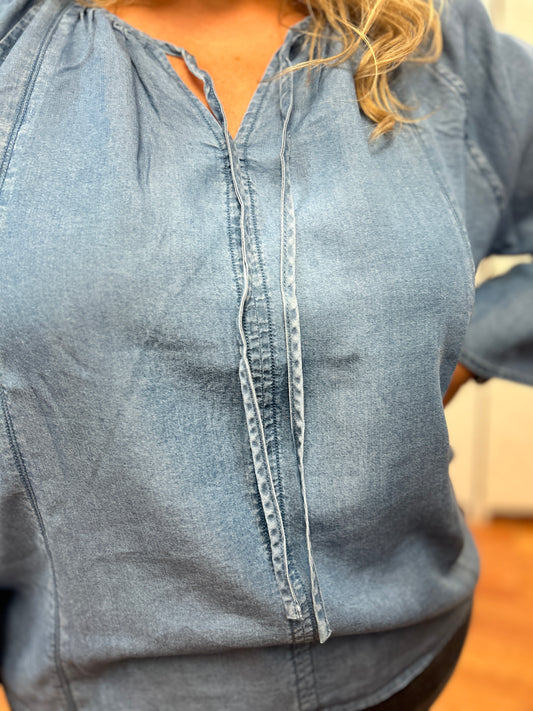 Chambray For The Day Blouse