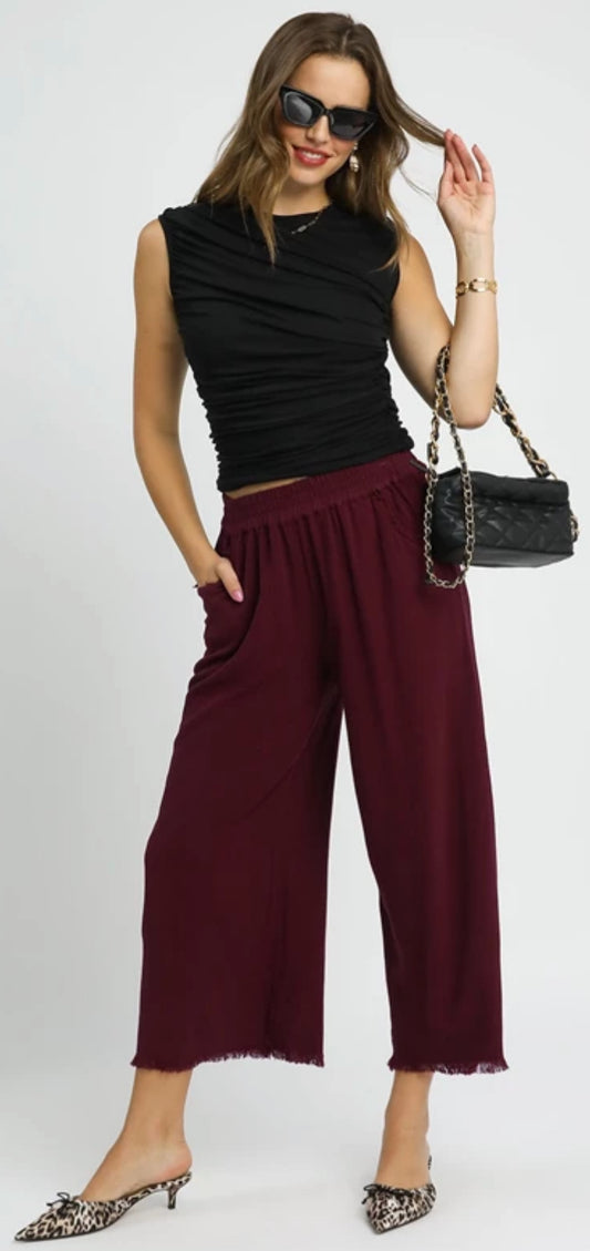 On Cloud Wine Pants by Umgee