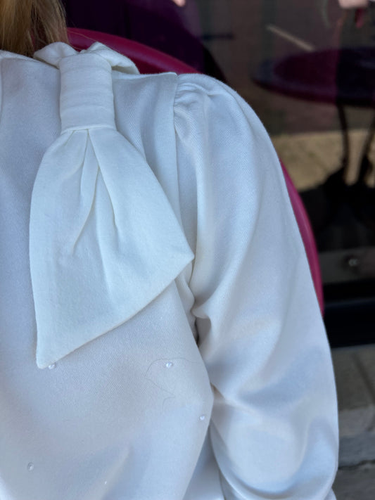 Mayoral Bow Shoulder Long Sleeve T-Shirt