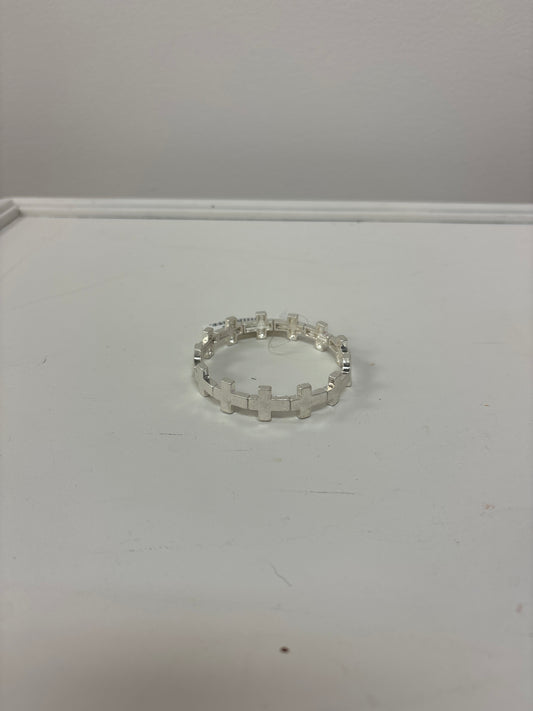 MK-Hammered Metal Cross Bracelets