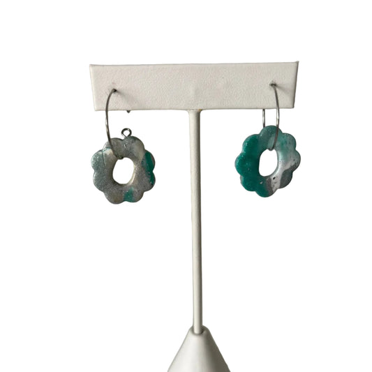 Flower Dangle Hoop Earring by Handmade with Love