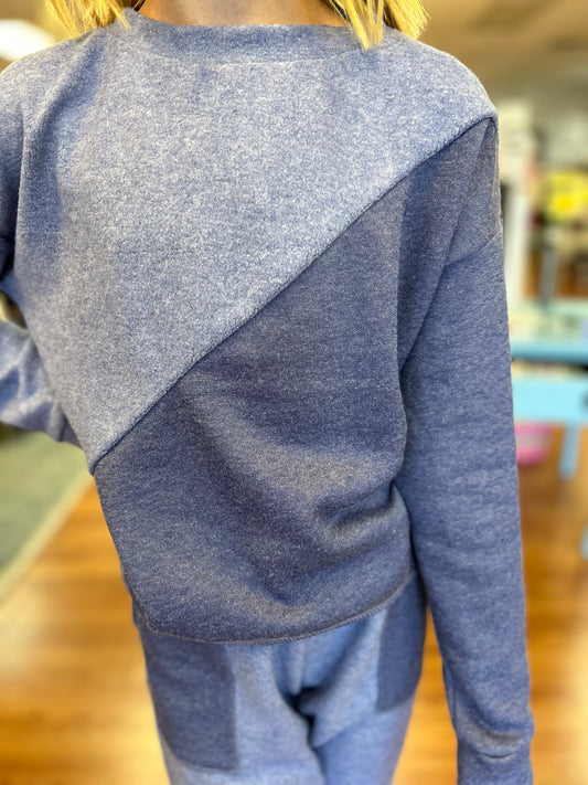 AC407 - Girls Blue Sherpa Sweatshirt