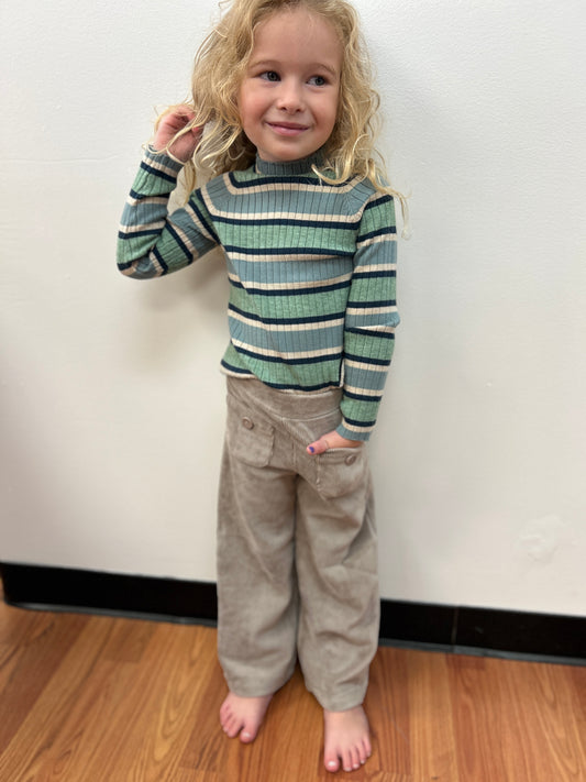 Mayoral Girls Khaki Corduroy Knit Pants
