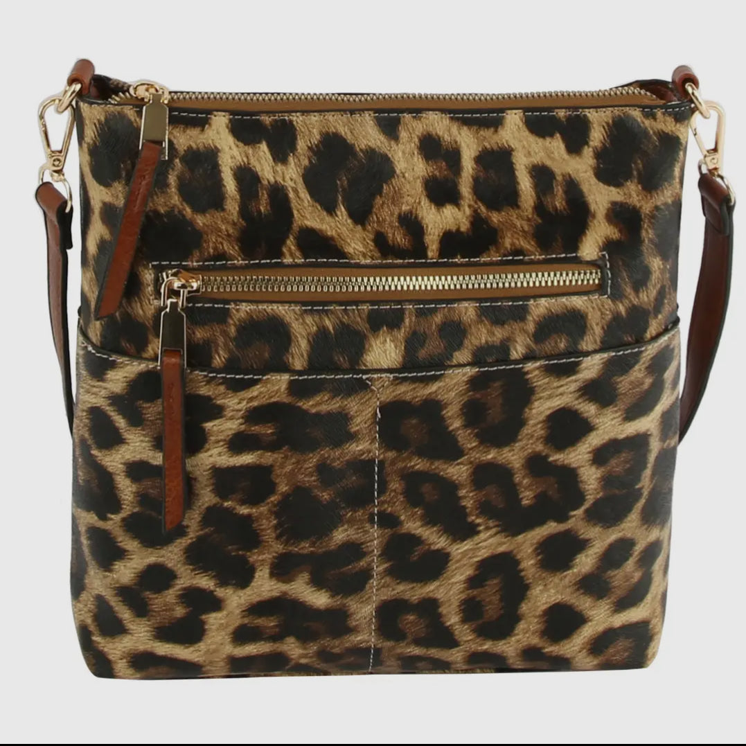 Elina Zipper Front Crossbody Bag