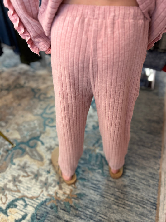 Vignette Girls Plush Rose Ribbed Jogger