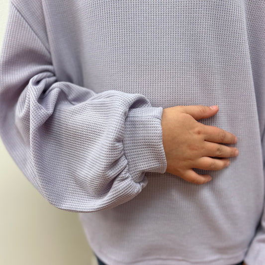 Good Girl Thermal Knit Mock Neck Top