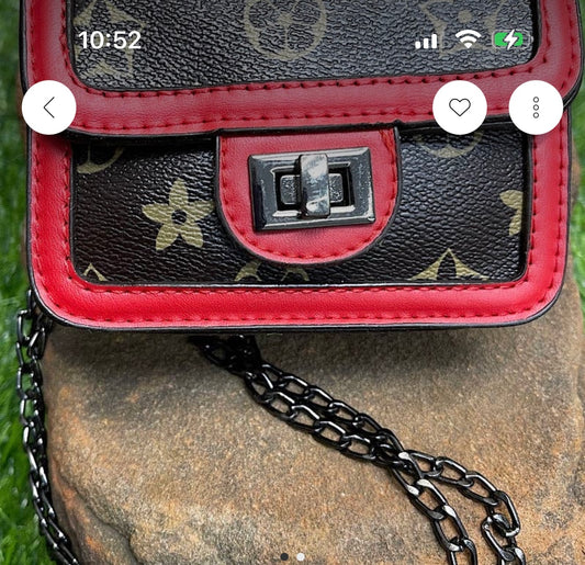 KC - Girls Red Trim Star Print Mini Purse