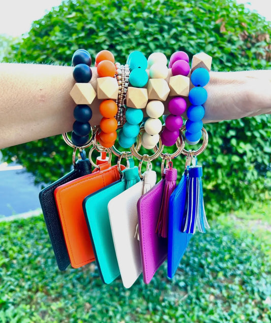 MB - Silicone Bead Wristlet with Keychain and Wallet