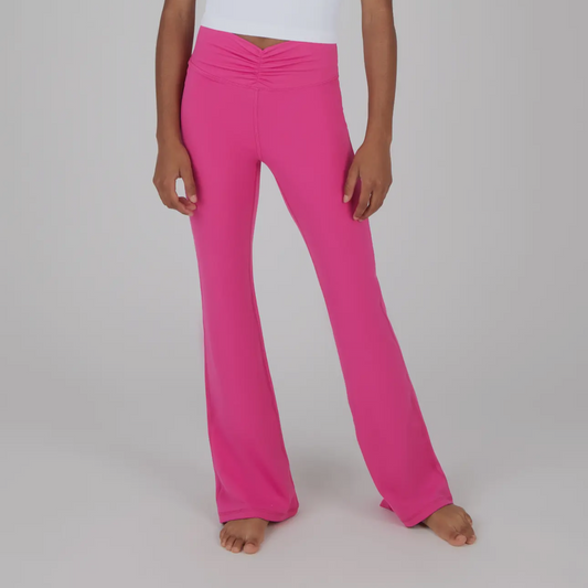 90D Girls Ruched Waist Flared Yoga Pants