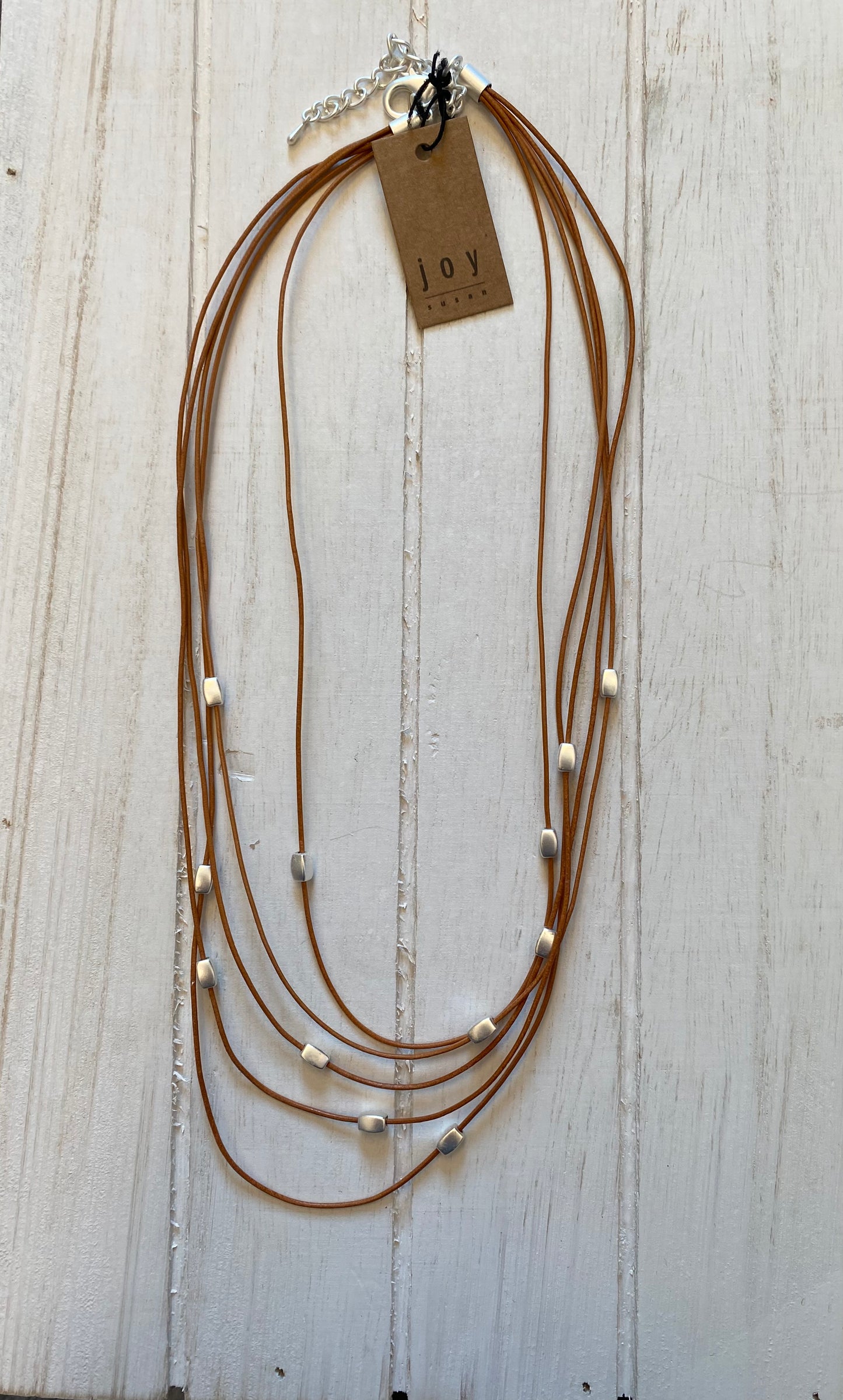 Joy - Multi Strand Leather and Bead Necklace (Gina B's)