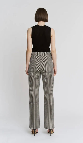 Mica Denim Super High Loose Fit Straight Striped Jeans