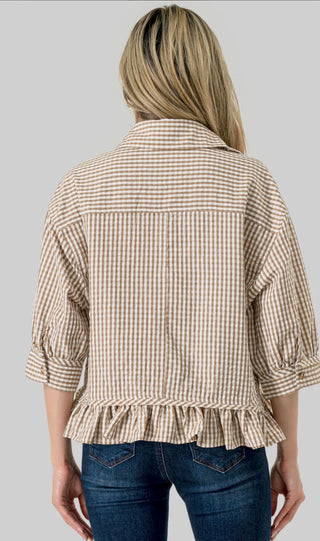 Pixie + Ivy Parker Gingham Ruffle Blouse