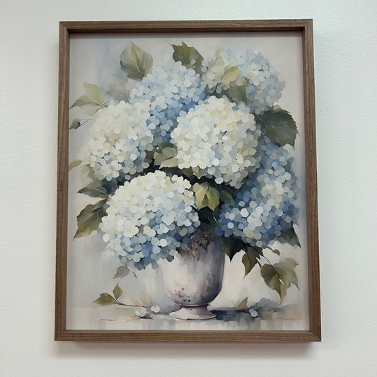 KH-Hydrangeas In White Vase Framed Art