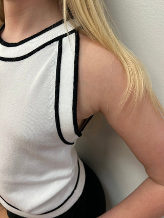 May Girls Contrasting Color Rocker Style Tank - All About Me Boutique