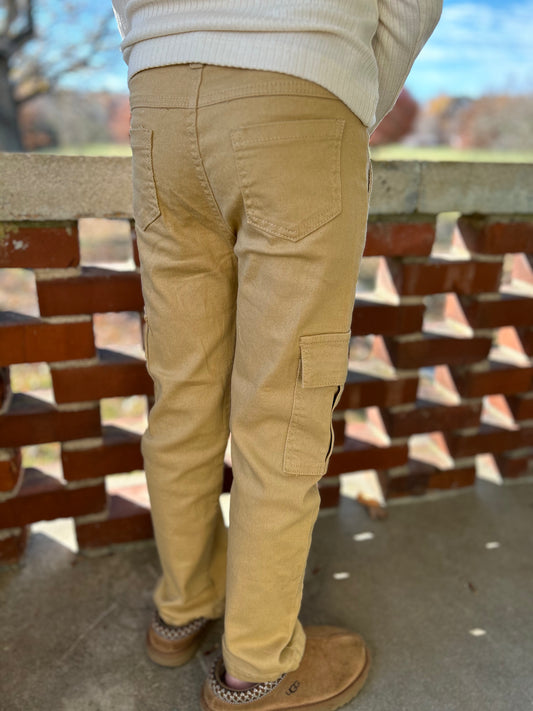 OD-Girls Khaki Cargo Pants