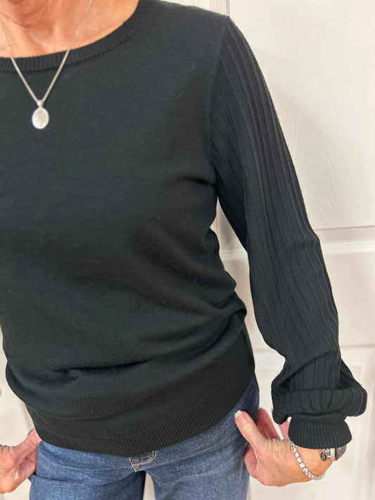 Ninety & Company Ladies Must Have Sweater - Pleated Balloon Sleeve