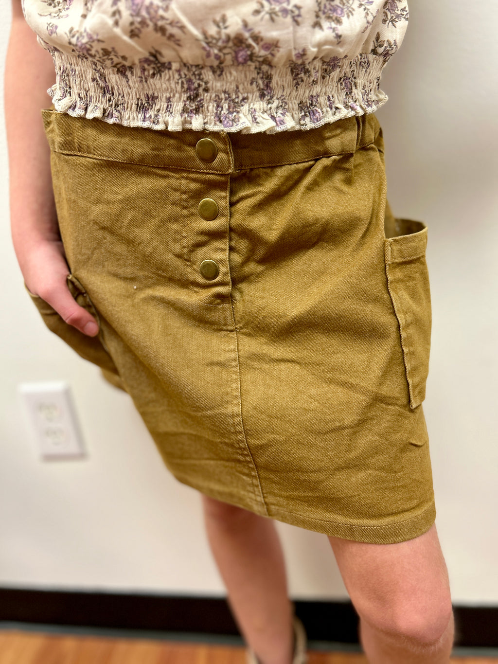Vignette Girls Brown Denim Skirt
