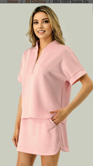 Scuba Zip Top and Skort Set