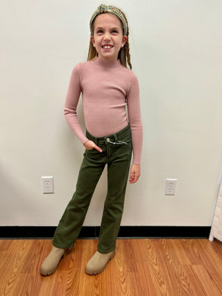KanCan Girls Olive High Rise Flare Jeans - All About Me Boutique