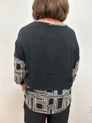 Creation Geometric Print Blouse - All About Me Boutique