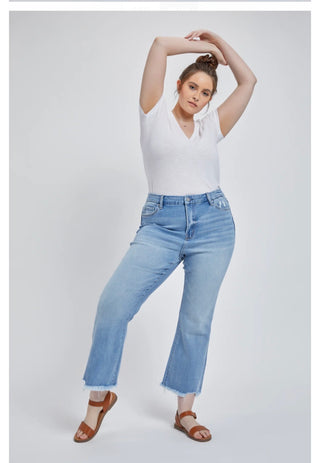 Mica Denim Plus High Rise Crop Flare