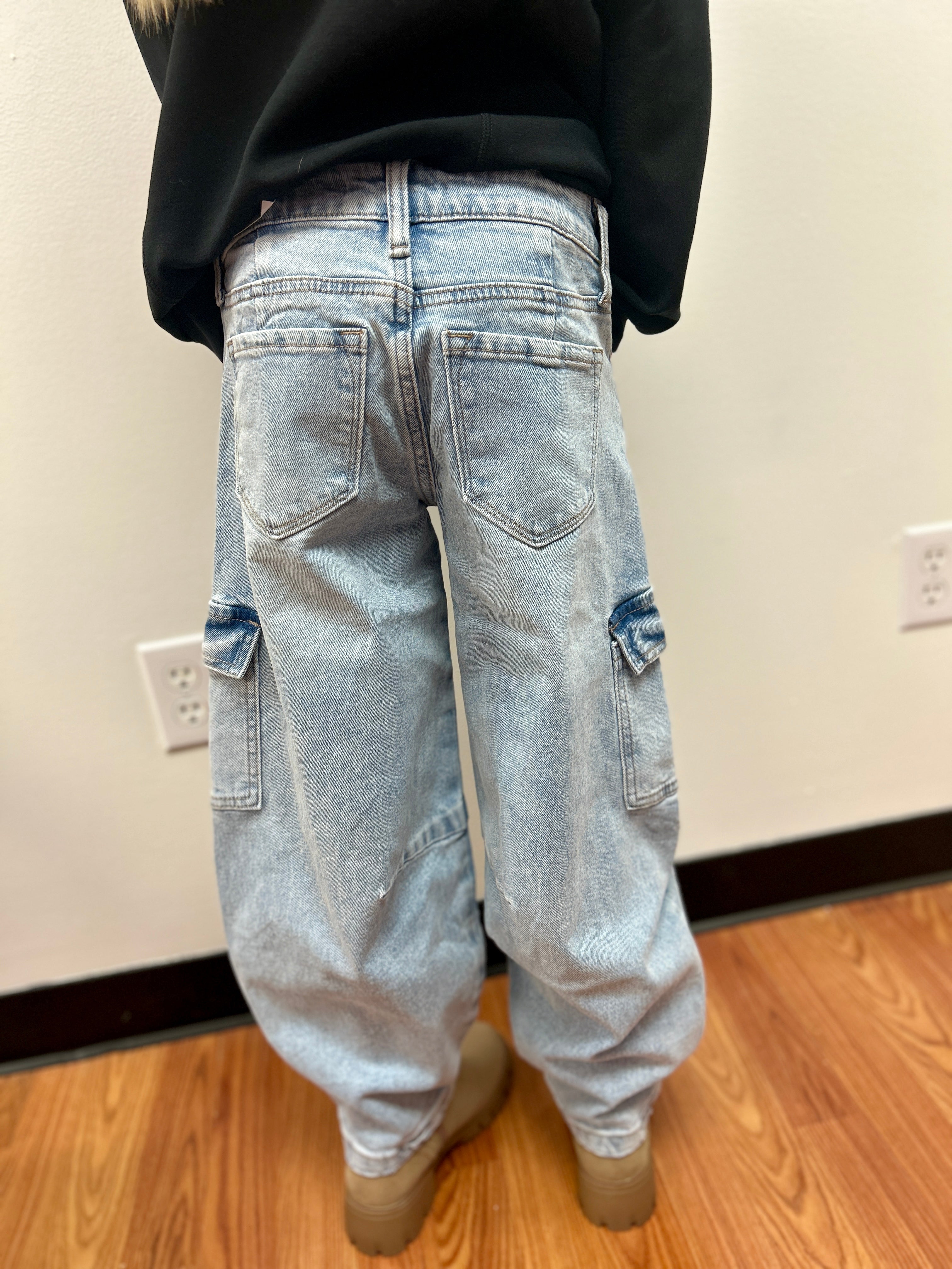 KanCan Girls Barrel Jeans - Cargo Pocket
