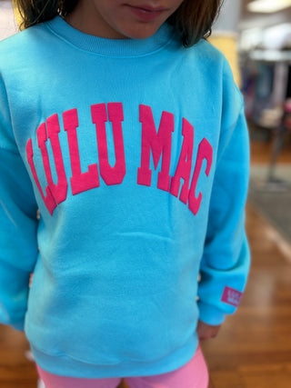 Lulu Mac Girls Sweatshirt Blue - Pink Puff