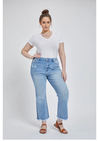 Mica Denim Plus High Rise Crop Flare