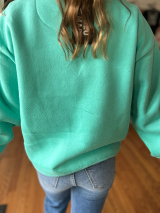 Lulu Mac Girls Mint Monochromatic Crewneck Sweatshirt