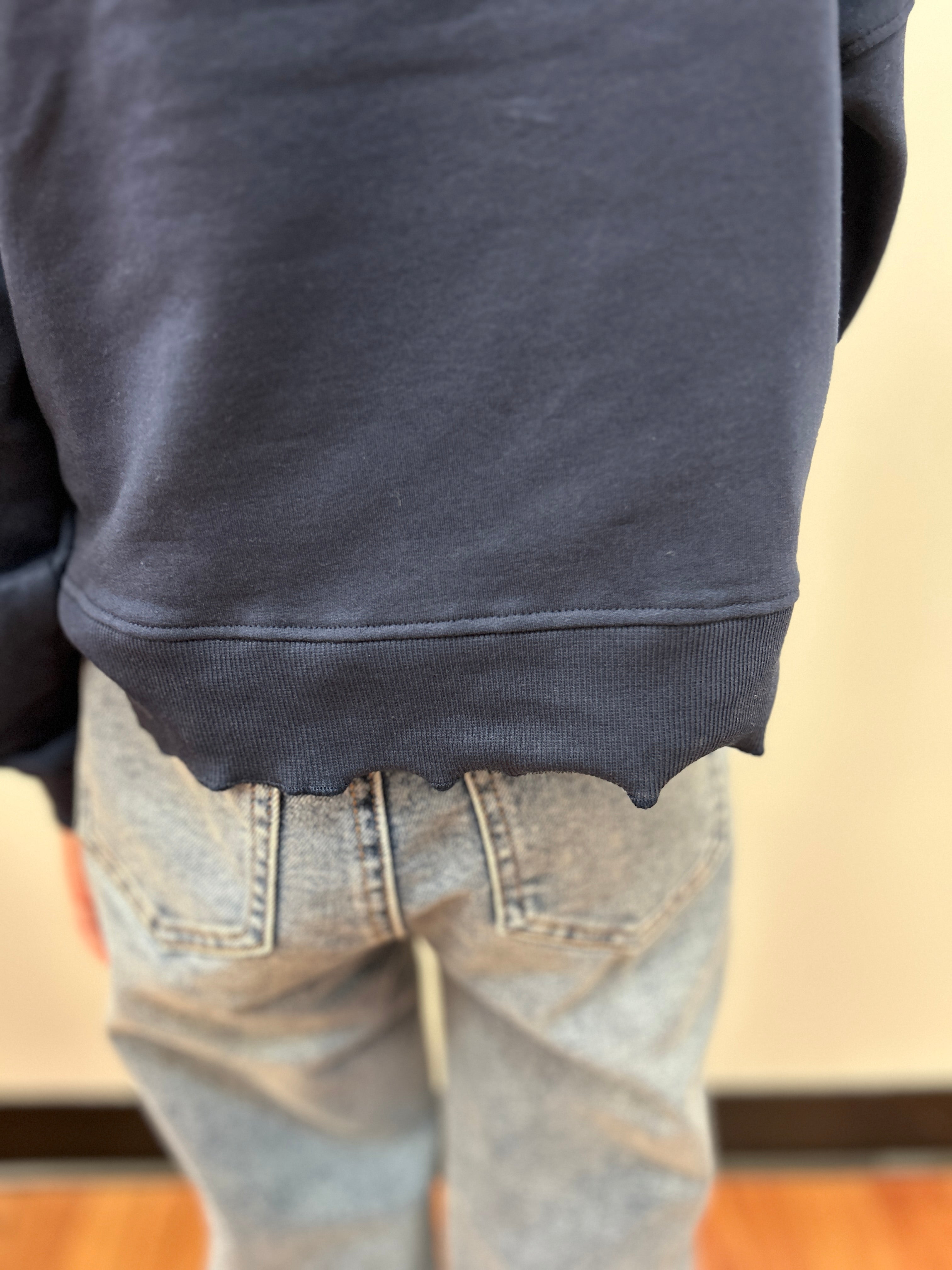 Creamie Girls Navy Bling and Ruffle Dreamer Sweatshirt