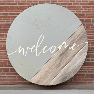 KH - Welcome Wood Blue (Gina B’s) - All About Me Boutique