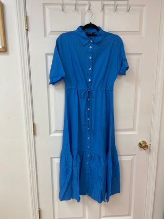 Charlie B Linen Blend Button Front Midi Dress