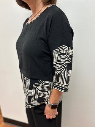 Creation Geometric Print Blouse - All About Me Boutique