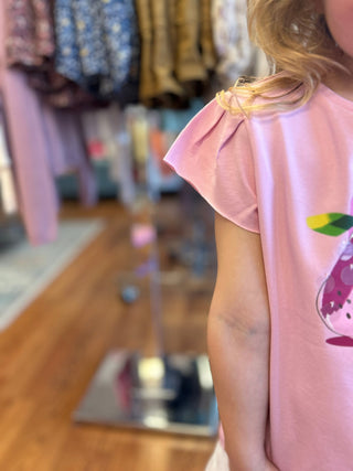 Girls Pink Fruit Embellished Tee by Mayoral - All About Me Boutique