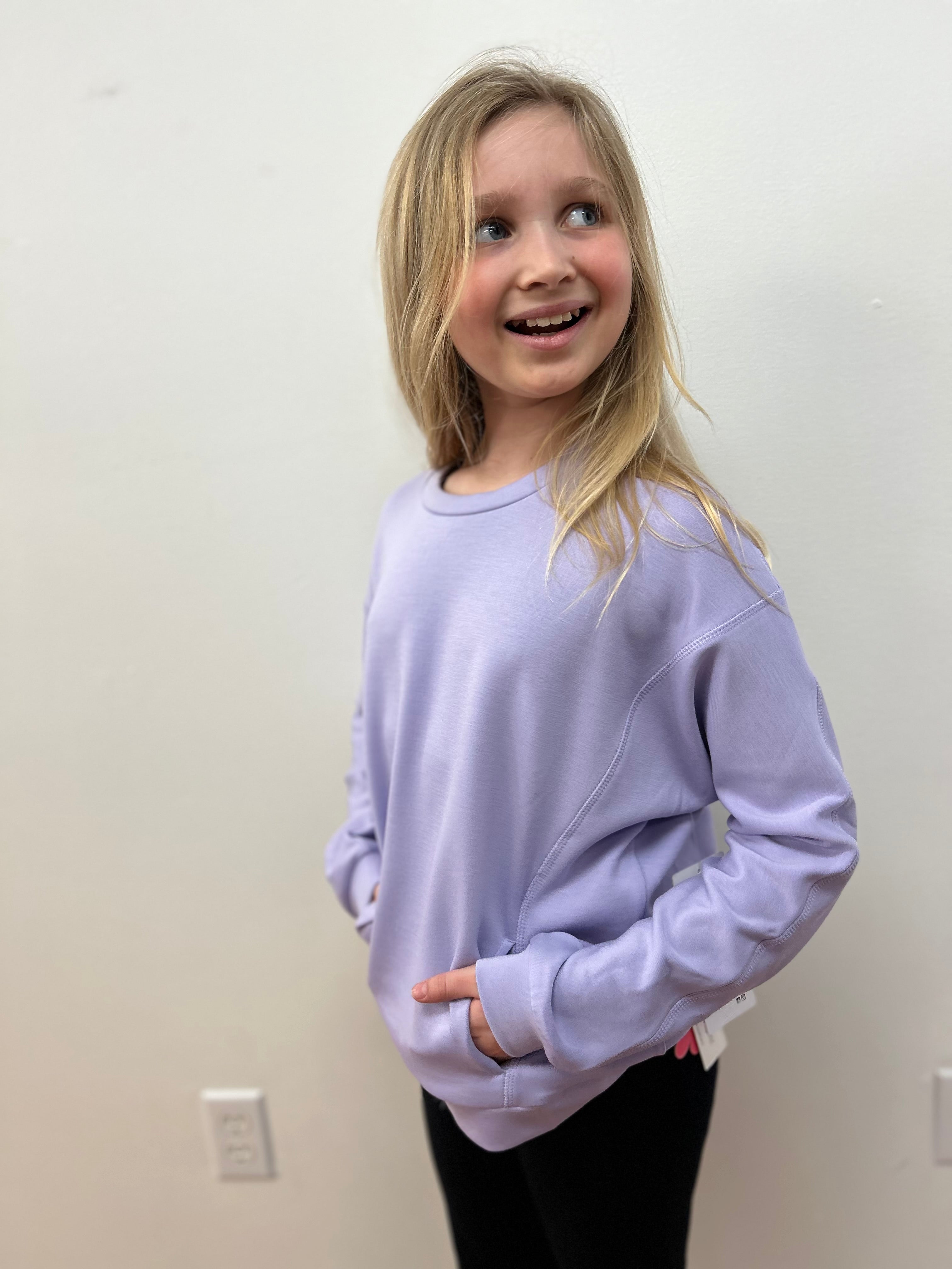 90D Girls Oversized Scuba Sweatshirt - Soft & Stretchy Comfort