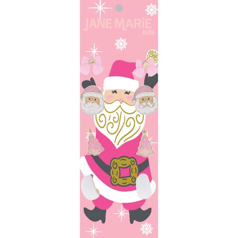 JM-Christmas Earring Set - Ornament, Pearl, Santa and Pink Tree,