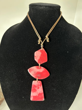 Ladies Adjustable Corded Geometric Statement Necklace