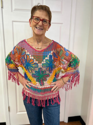 Rejane Fringed Crochet Top - All About Me Boutique