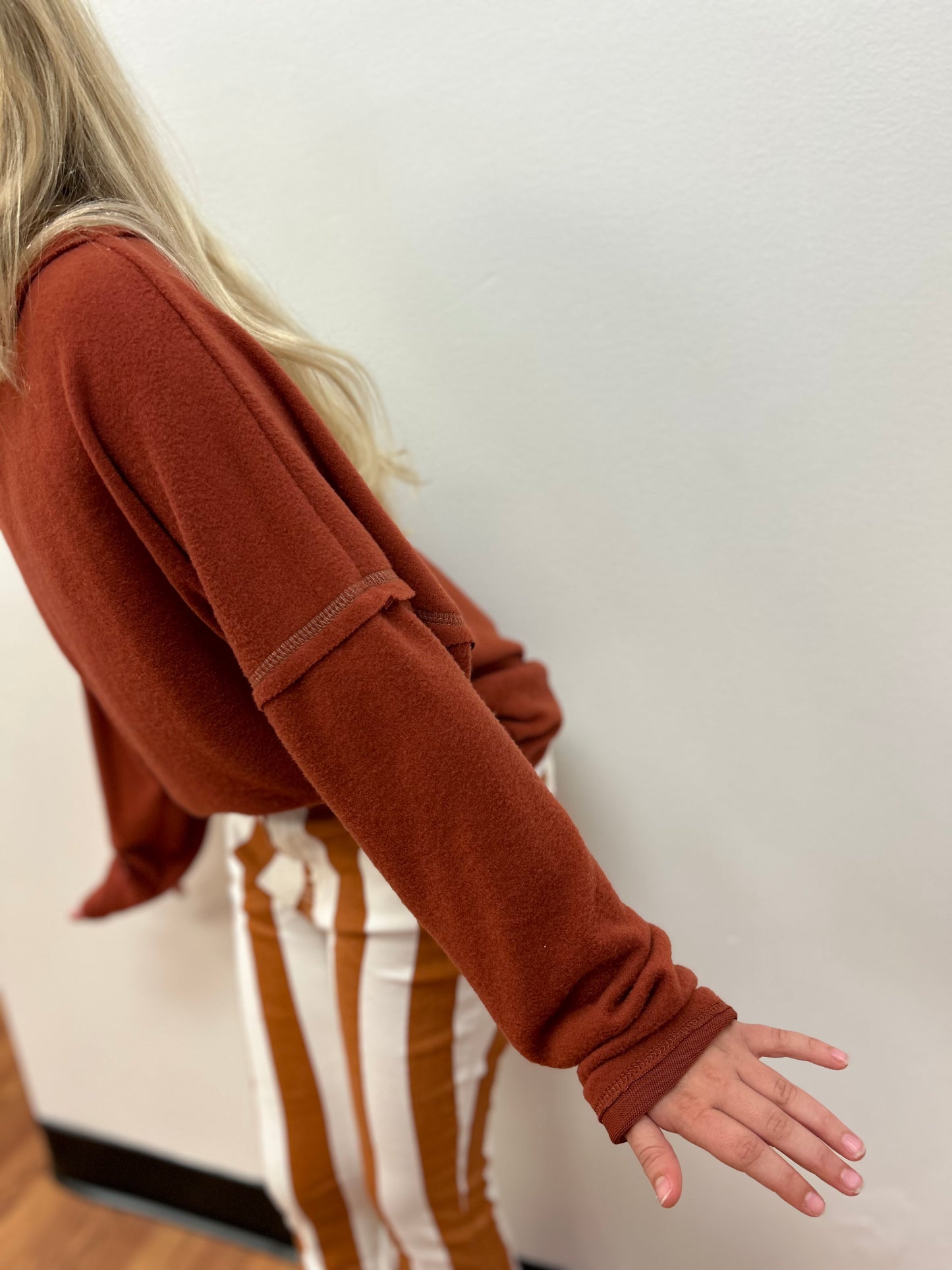 GG - Contrast Stitched Brushed Knit Top (JKA)