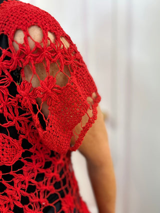 Rejane Short Sleeve Crochet Top - All About Me Boutique