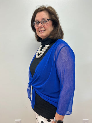 Tie Front Mesh Bolero - All About Me Boutique