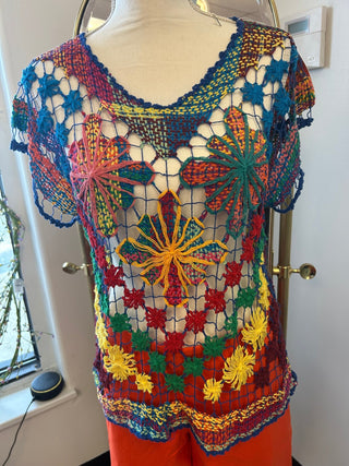 Rejane Short Sleeve Crochet Top - All About Me Boutique