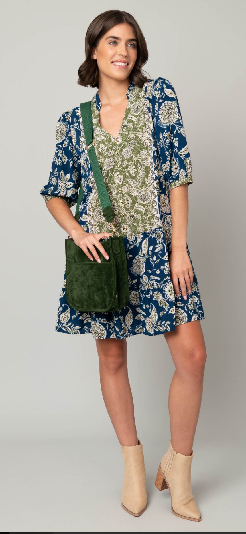 Bijou Faux Suede Crossbody