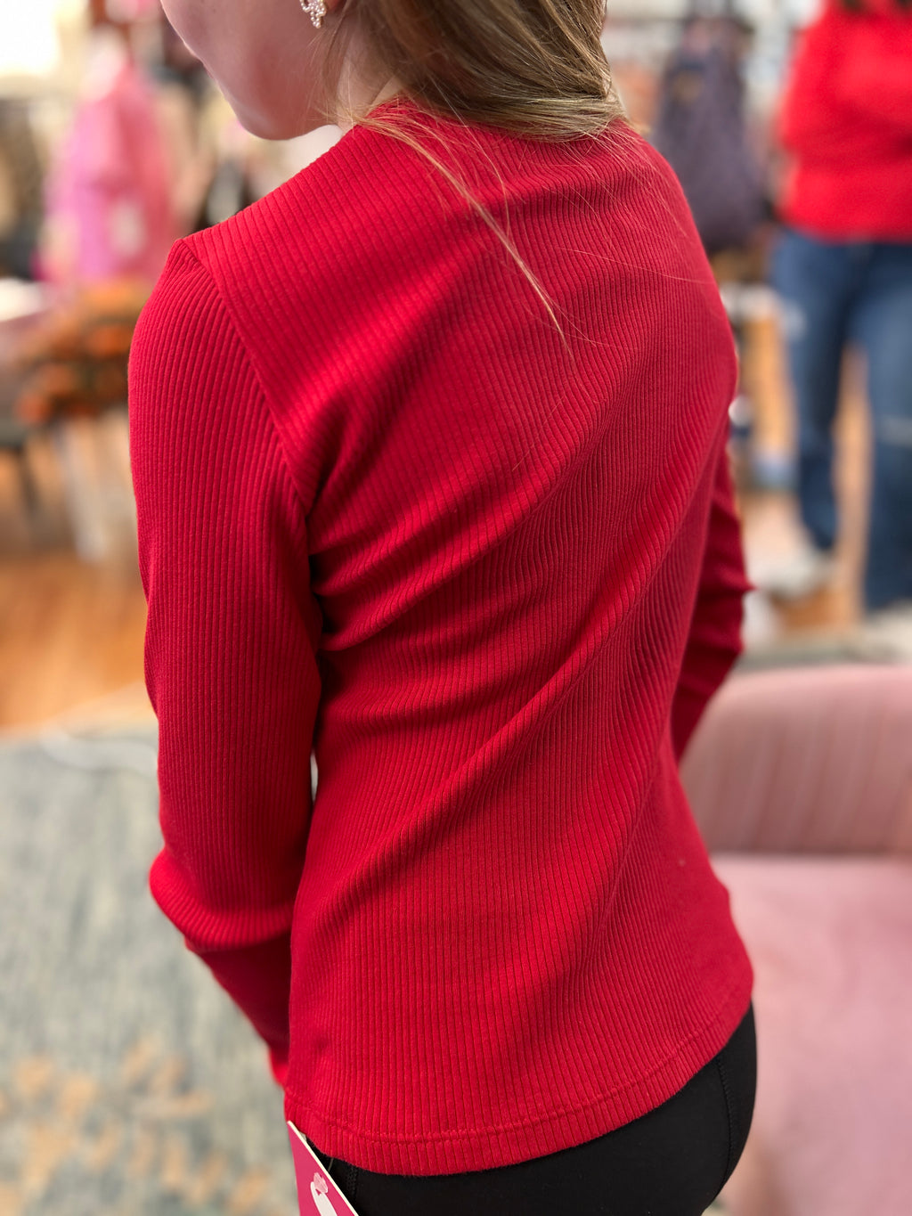 Mayoral Girls Red Rib Knit Tee