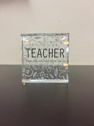 Ganz Printed Glass Sentiment Blocks - All About Me Boutique