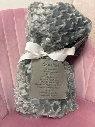 DI Gray Chevron Cutwork Faux Fur Patch Throw - All About Me Boutique