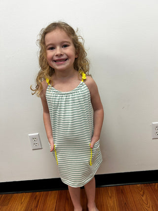 Girls Green Striped Connie Sundress by Vignette - All About Me Boutique