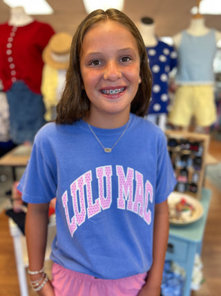 Lulu Mac Girls Flo Blue Polka Dot Tee