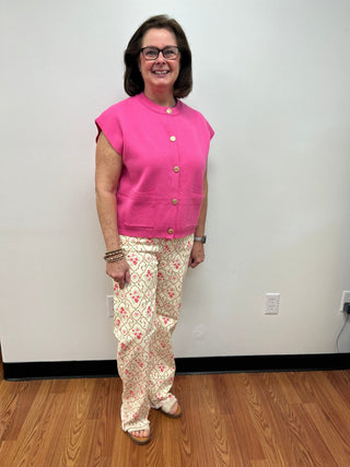 Heart of Pine Printed Denim Pants - All About Me Boutique